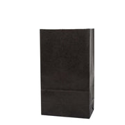 Blokbodem papieren kraft zakjes zwart 13x8x24 cm stapel van 50 stuks duurzame voedselverpakking