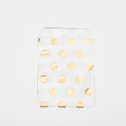 50 stuks Cadeau Papieren Zakjes gestipt kleur goud 10cm x 15cm