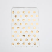 50 stuks Cadeau Papieren Zakjes gestipt kleur Goud 13cm x 18cm