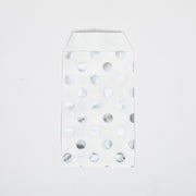 50 stuks Cadeau Papieren Zakjes gestipt kleur Zilver 10cm x 15cm