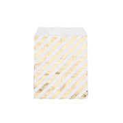 Set of 50 striped gold cadeau papieren zakjes 16x24 cm for gift wrapping