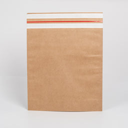 50x Papieren Verzendzak met Zijvouw en Bodem  - 32.50cm x 35cm x 10cm + 7.5cm retour plakstrip