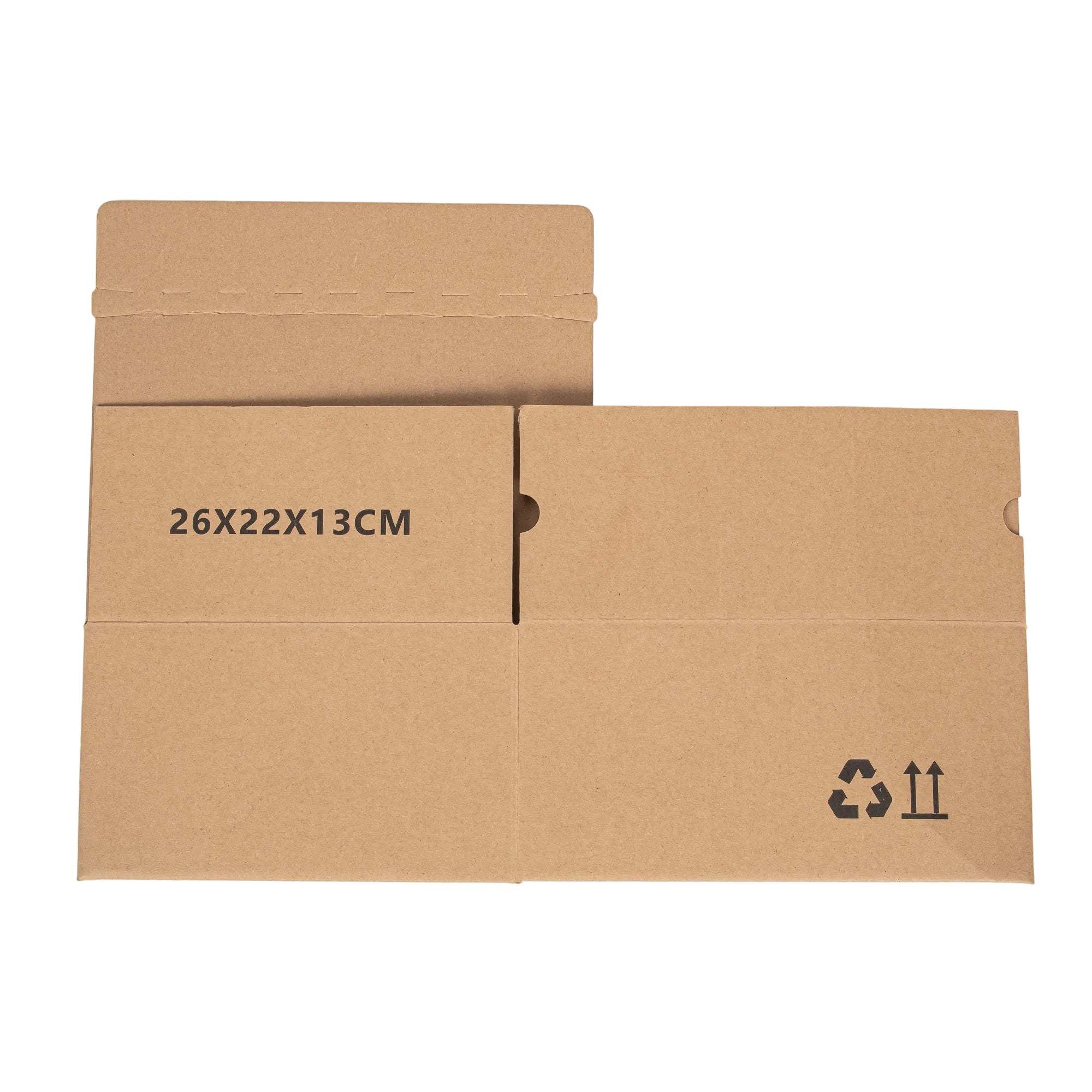 60x Autolock Doos - 260x220x130 mm - Bruin met plak- en tearstrip