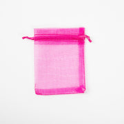 50x Organza Zakje - 70mm x 90mm - Donker Roze