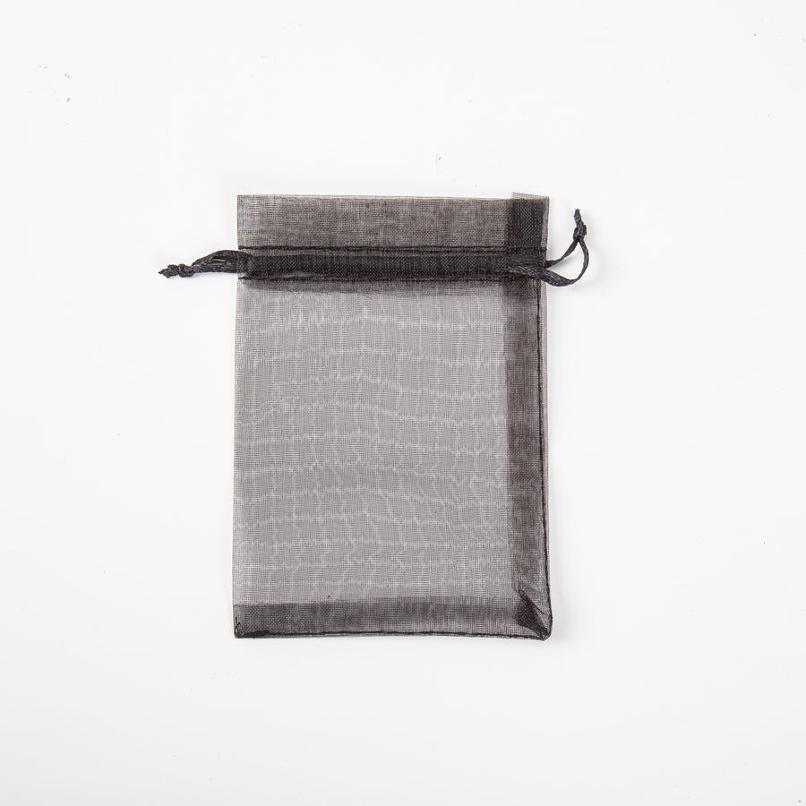 50x Organza Zakje - 90mm x 120mm - Zwart