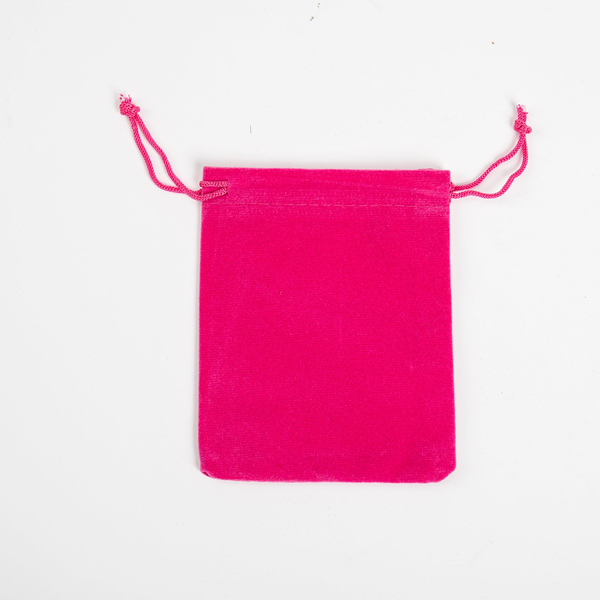 50x Velours/Fluweel Zakje - 70mm x 90mm - Donker Roze