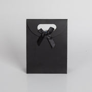 12x Luxe draagtas met uitgesneden handvat Zwart 12cm x 16cm x 6cm