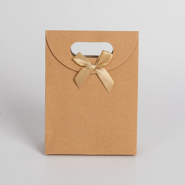 12x Luxe draagtas met uitgesneden handvat Bruin 31.5cm x 23cm x 11cm