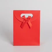 12x Luxe draagtas met uitgesneden handvat Rood 12cm x 16cm x 6cm