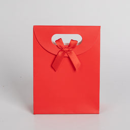 12x Luxury carrier bag with cut-out handle Red 31.5cm x 23cm x 11cm 