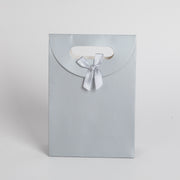 12x Luxe draagtas met uitgesneden handvat Zilver 31.5cm x 23cm x 11cm