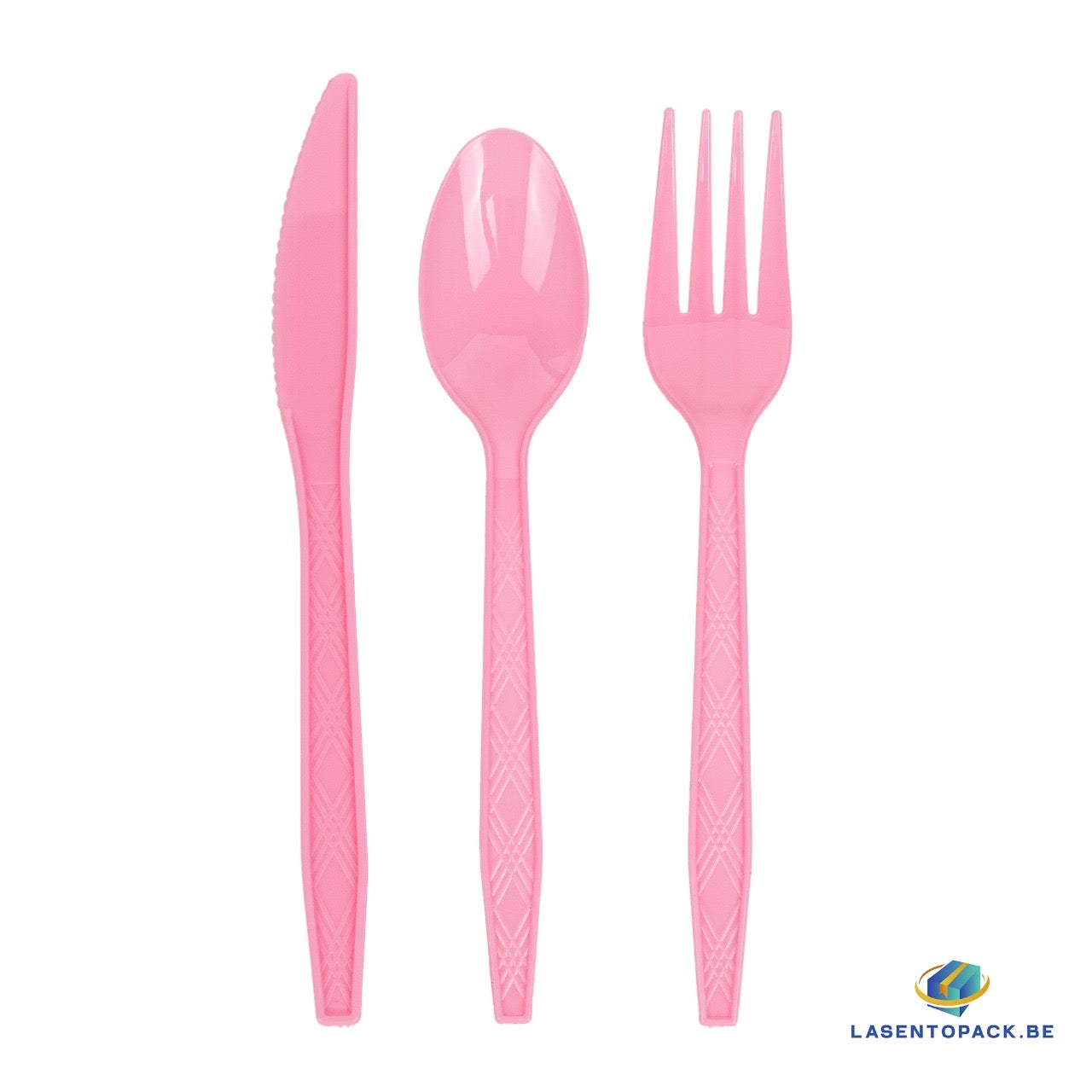 24x Herbruikbare Mes 170mm PP Roze
