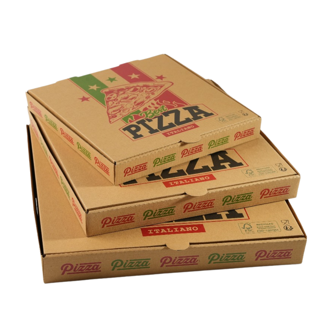 100x Pizza Doos 260mm x 260mm x 35mm FSC Golfkarton