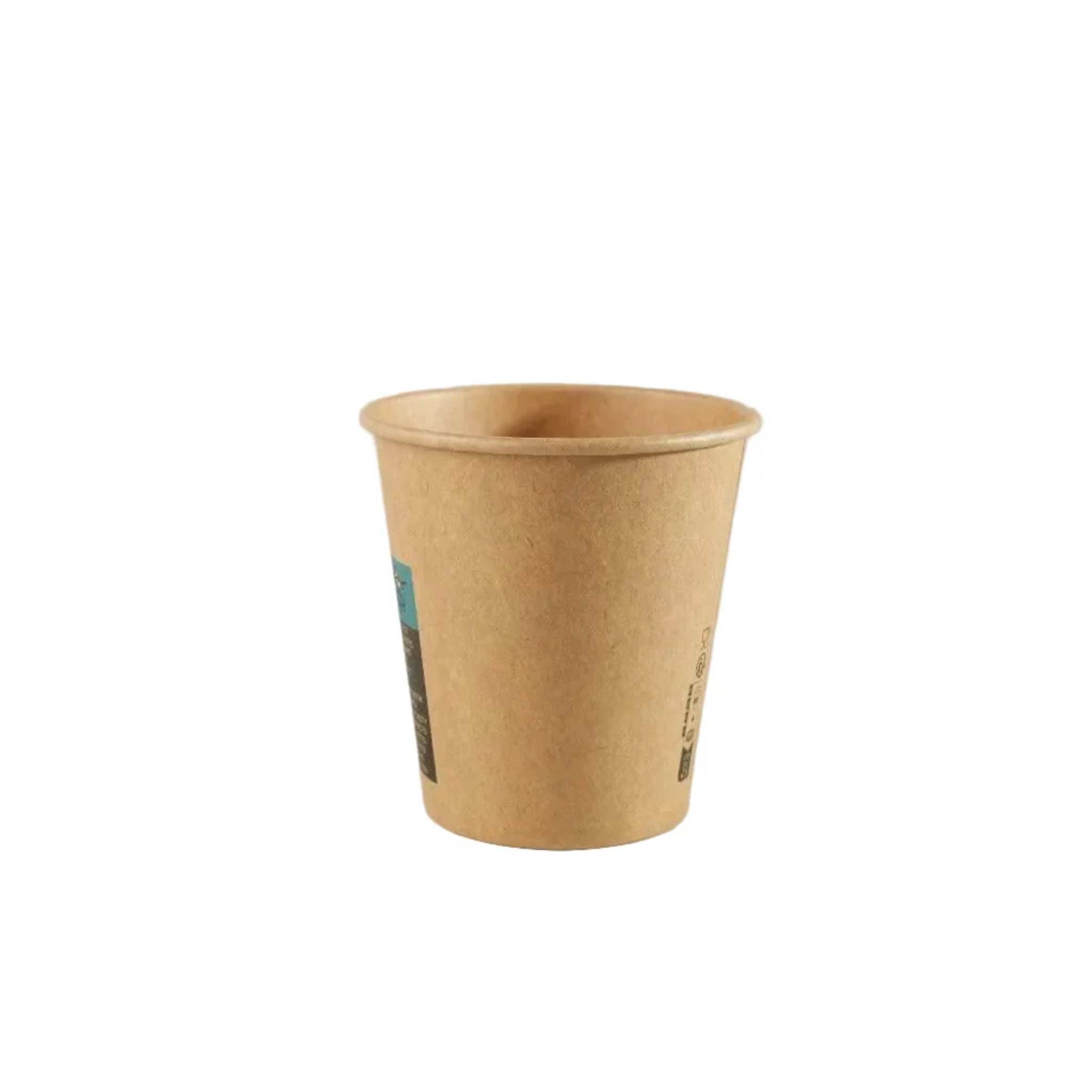 Brown 120ml espresso coffee to go cup in FSC-certified Nature Kraft material, eco-friendly and compostable