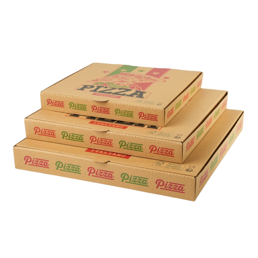 100x Pizza Doos 260mm x 260mm x 35mm FSC Golfkarton
