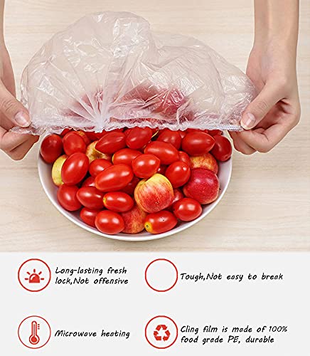100 stuks Elastische Afdekfolie Voedselhoes XL voor Vershouden van Voedsel, Maaltijden, Gerechten en Fruit - Transparant