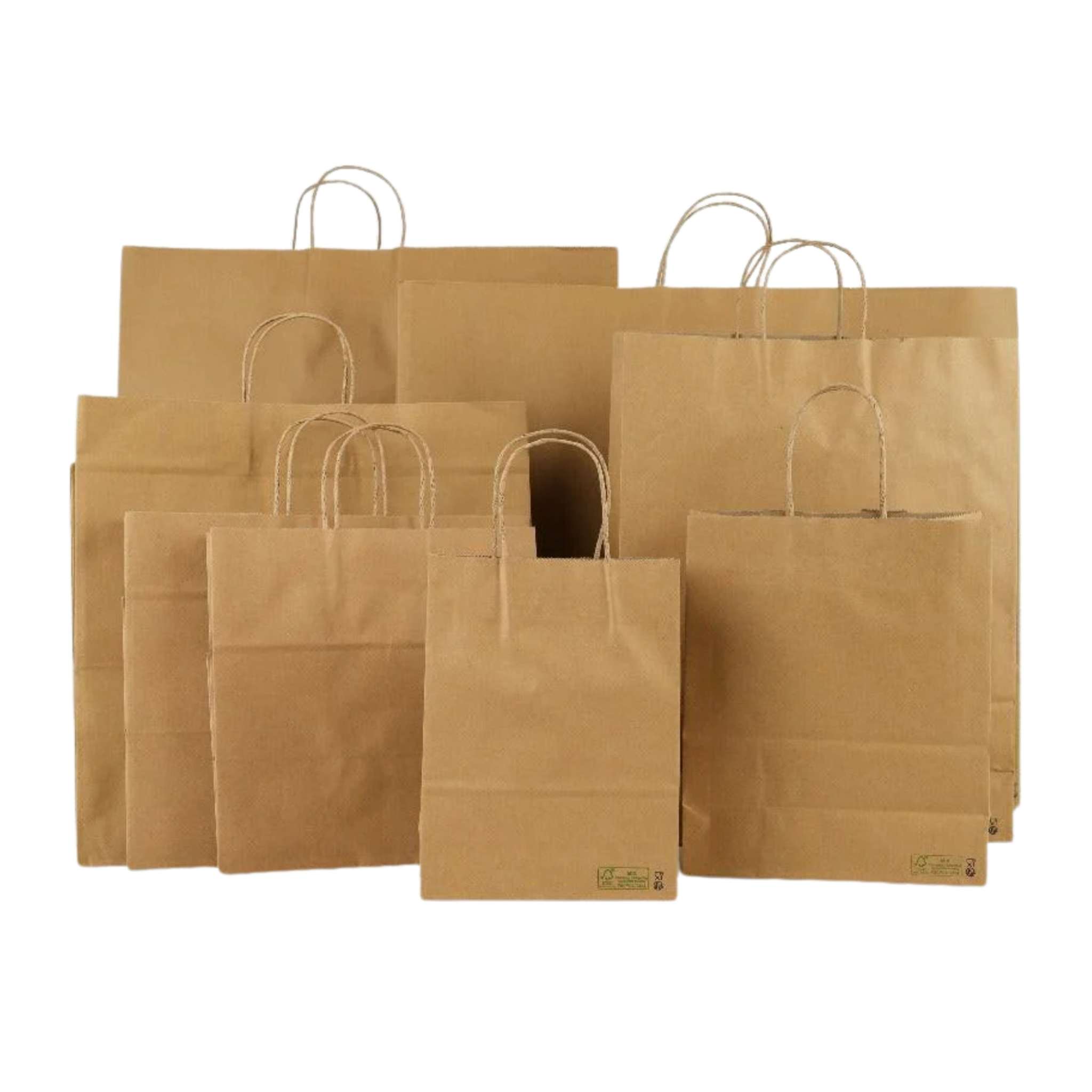 200x Papieren Tassen Extra Groot 120 gr. – 54+12 x 45 cm BIO FSC