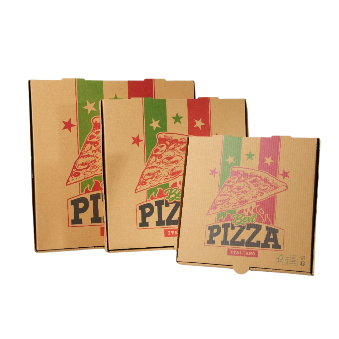 100x Pizza Doos 260mm x 260mm x 35mm FSC Golfkarton