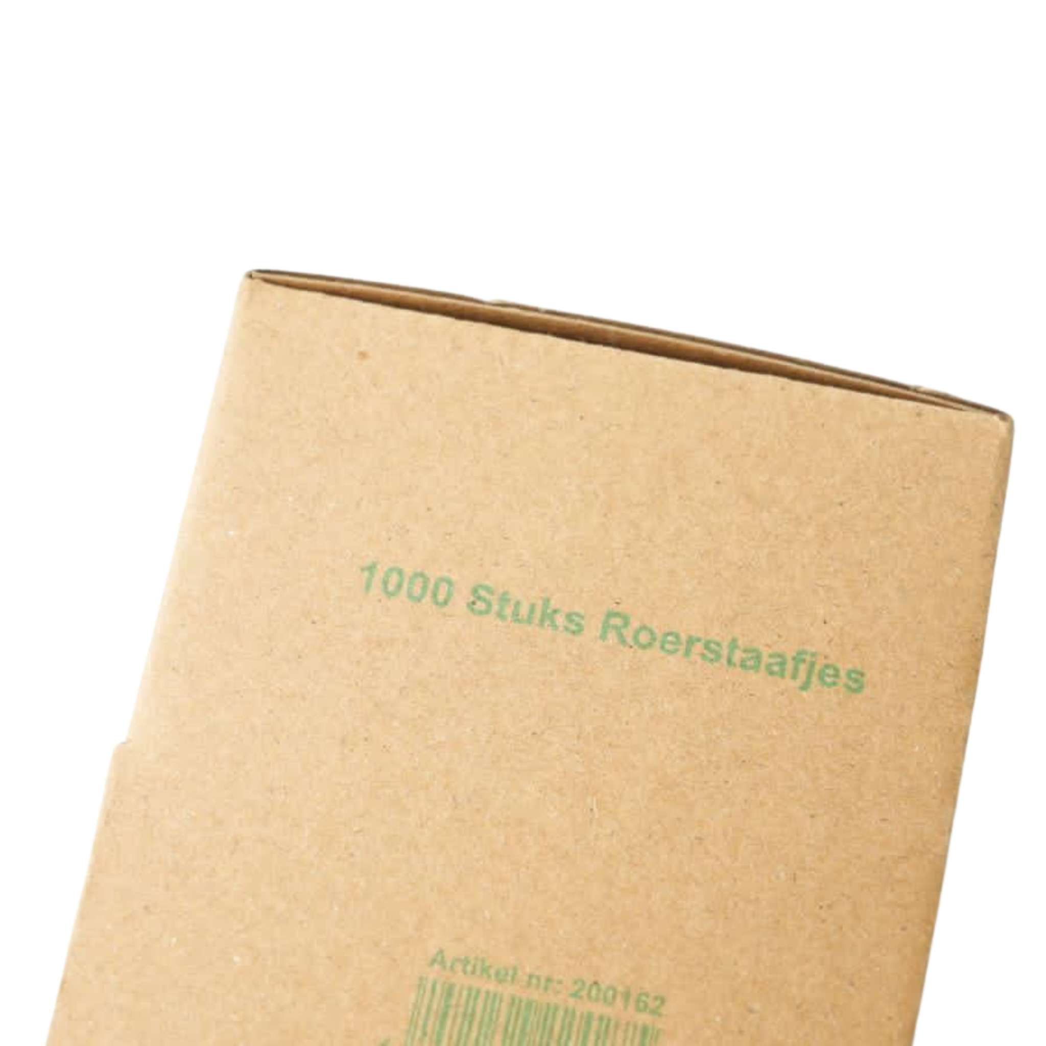 1000x Roerstaafjes in Spenderbox 14cm FSC 100% Hout