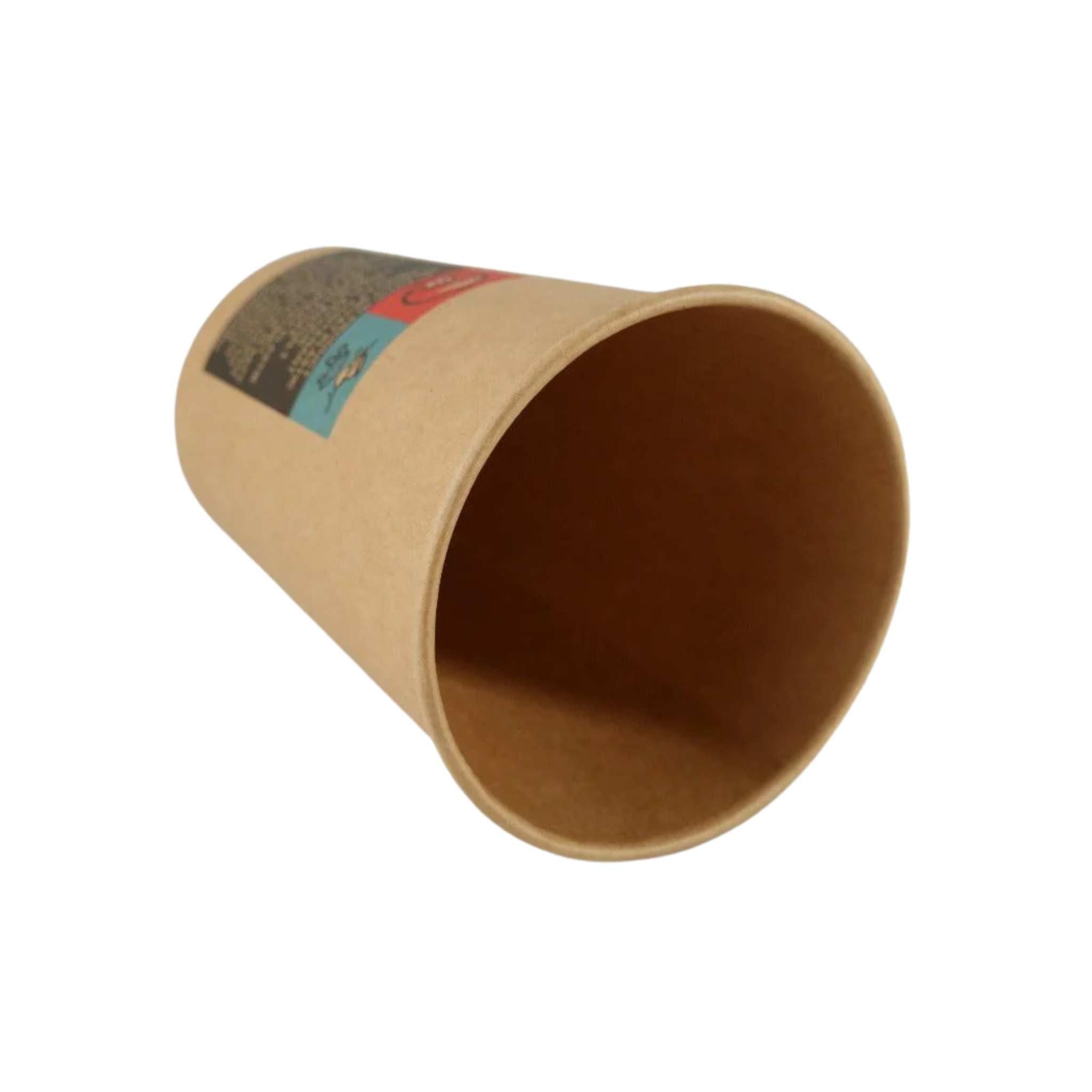 1000x Kaffeebekerkarton Nature Kraft Ø80mm 240ml 8oz Bruin FSC en BIO