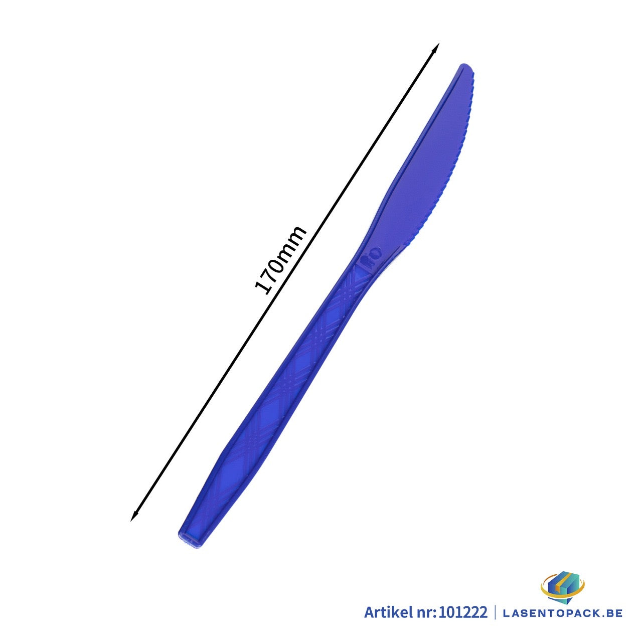 24x Herbruikbare Mes 170mm PP Blauw