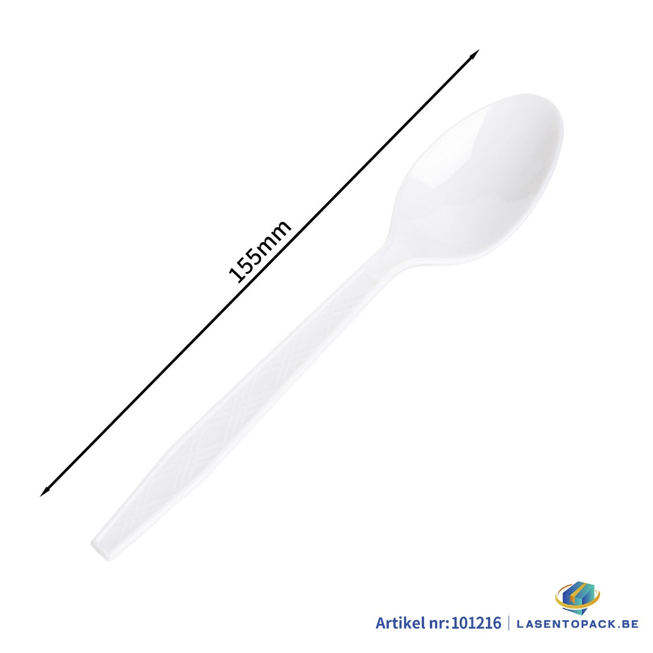 24x Herbruikbare lepel 155mm PP Wit