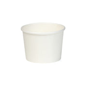 Witte soepbeker 240 ml van kraftkarton met PE-coating, Ø98 mm, lekvrij voor warme en koude gerechten