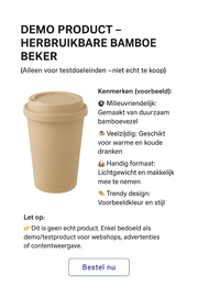 Demo Product – Herbruikbare Bamboe Beker