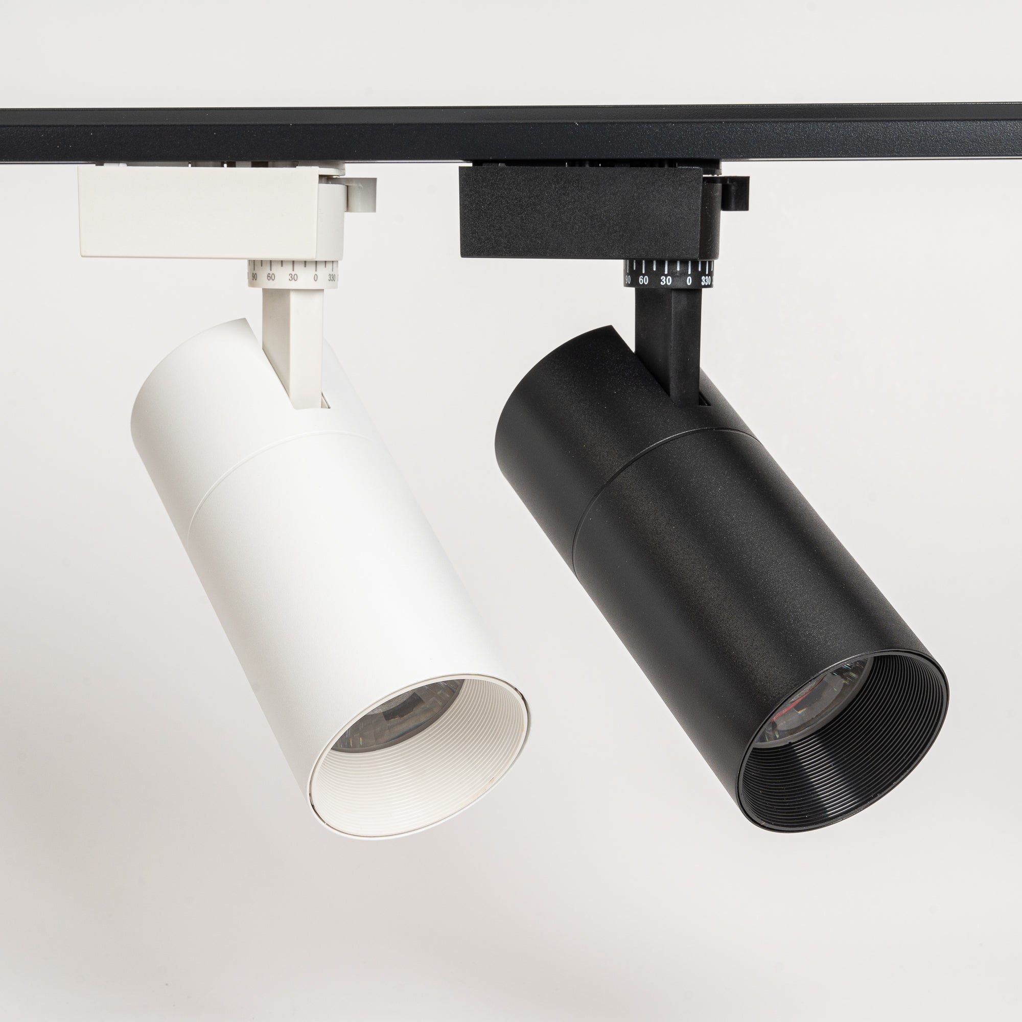LED Track Lighting - Track Spot - 24W - Round - Natural White 6000K - Black - Aluminum