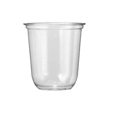 Transparante beker 400 ml met U-vormige bodem, ideaal voor smoothies, sapjes en ijskoffie