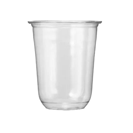 Transparante beker 500 ml met U-vormige bodem, ideaal voor smoothies en ijskoffie