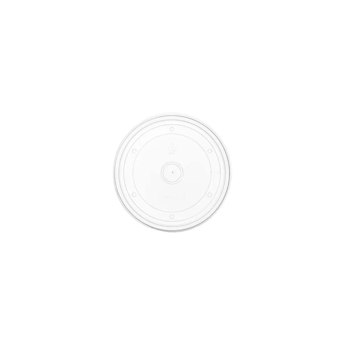 Transparant rond Deksel voor soepbeker van polypropyleen met ventilatieopening en kliksluiting, 115mm diameter.