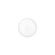 Transparant rond Deksel voor soepbeker van polypropyleen met ventilatieopening en kliksluiting, 115mm diameter.