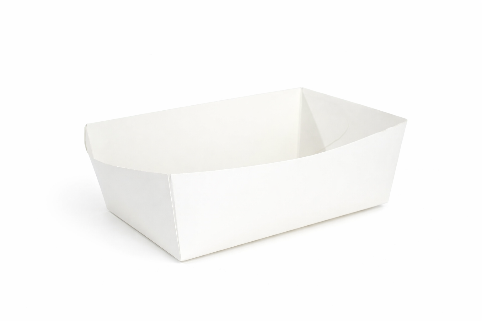 500x Kartonnen frietbakjes 425ml 13,5cm x 7cm x 4cm - Frietbak wit 90