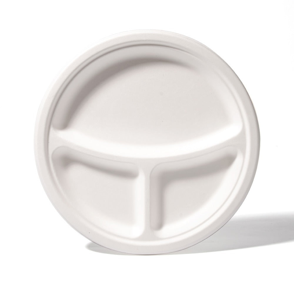 500x Bord Ø26 cm 3 Vaks Bord suikerriet BIO bagasse Plasticvrij 10 inch