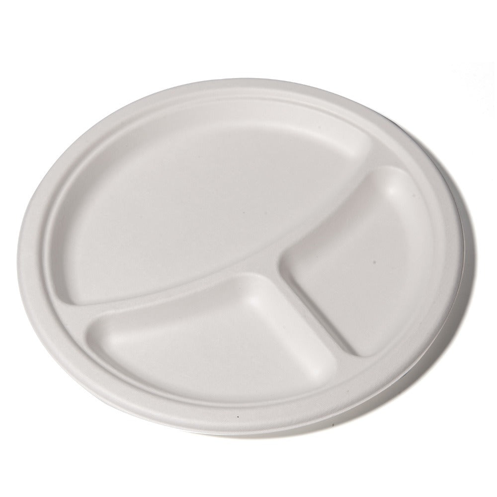 500x Bord Ø26 cm 3 Vaks Bord suikerriet BIO bagasse Plasticvrij 10 inch