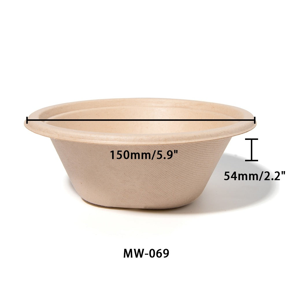 600x Kom 480ml/500ml Ø150mm 16oz suikerriet BIO