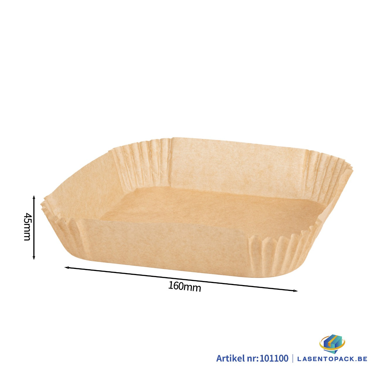 Airfryer BakPapier  Airfryer Bakjes  Wegwerpbakjes Vierkant 50 stuks  160 mm x 45 mm  Airfryer Accesoires L & XL
