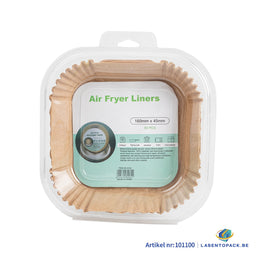 Airfryer BakPapier  Airfryer Bakjes  Wegwerpbakjes Vierkant 50 stuks  160 mm x 45 mm  Airfryer Accesoires L & XL