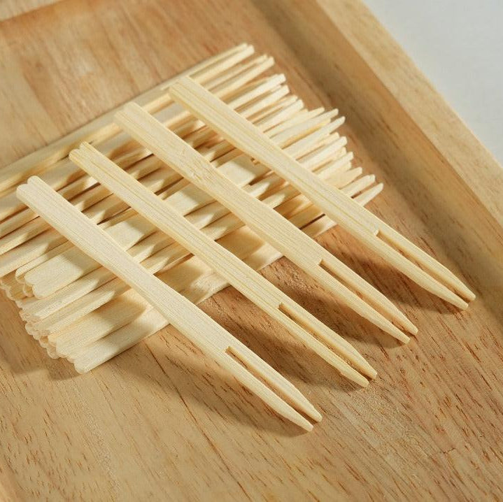 3000x Bambus-Snackvork 86mm FSC BIO