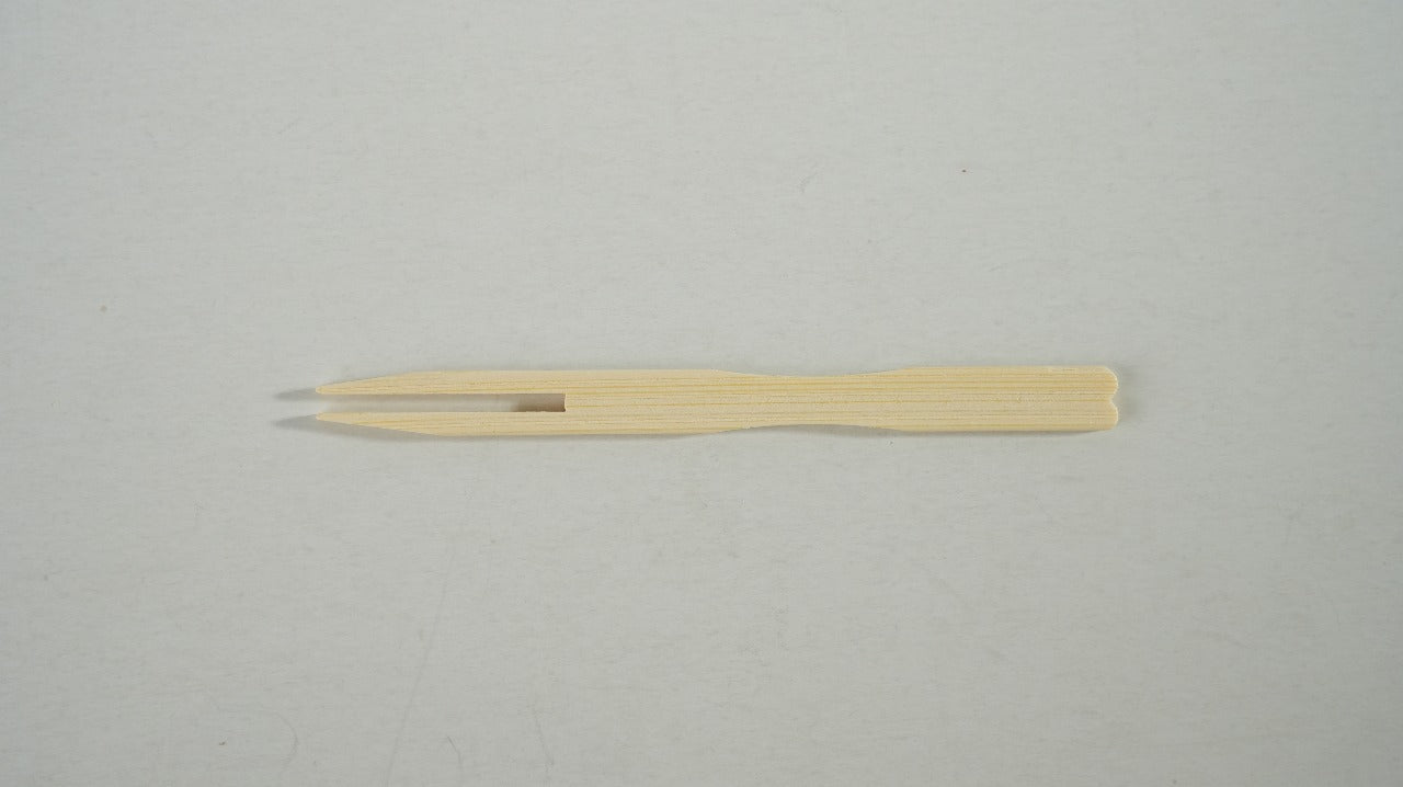 3000x Bamboe snackvork 86mm FSC BIO