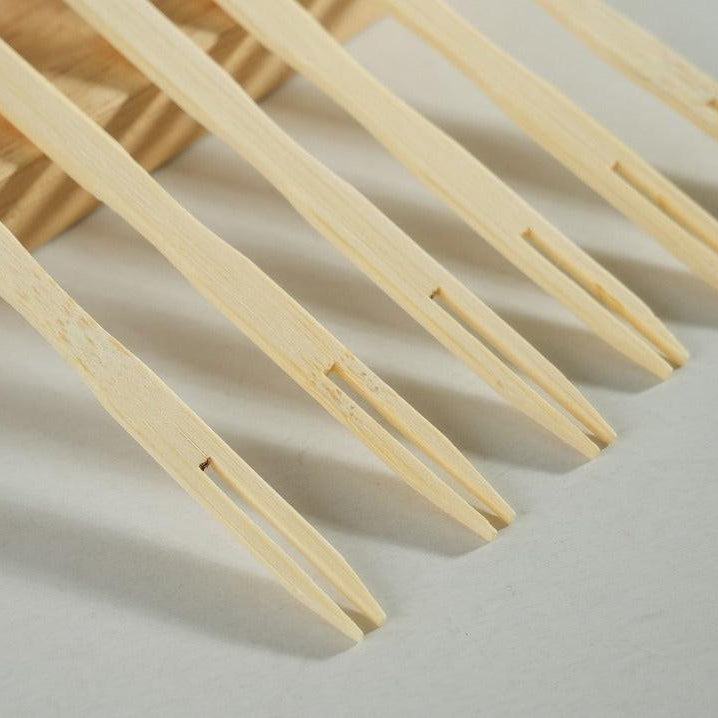 3000x Bamboo Snack Fork 86mm FSC BIO
