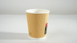 500x Koffiebeker dubbelwandig Ripple Wall 12oz 350ml bruin