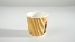 1000x Koffiebeker Espresso dubbelwandig Ripple Wall 4oz 120ml bruin