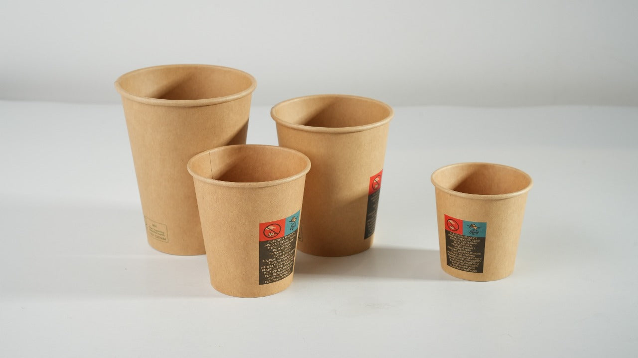 1000x Coffee to go Espresso koffiebeker Nature Kraft 120ml 4oz bruin FSC en BIO