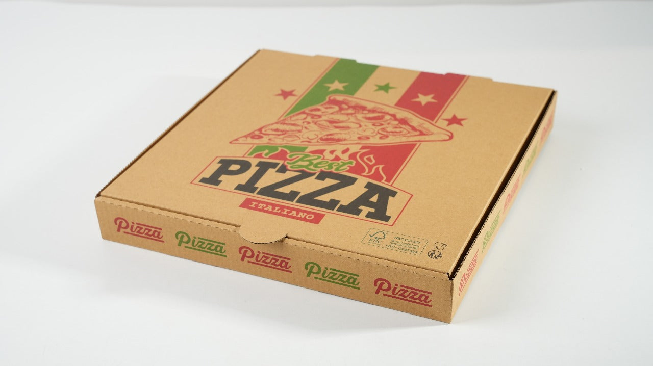 100x Pizza Doos 300 mm x 300 mm x 40 mm FSC Golfkarton