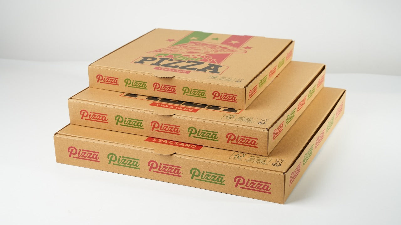 100x Pizza Doos 360 mm x 360 mm x 45 mm FSC Golfkarton XXL