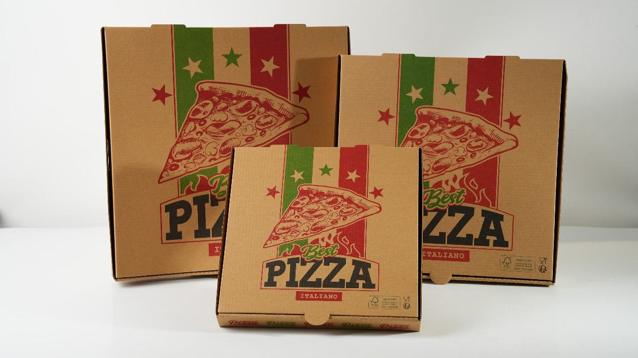 100x Pizza Doos 360 mm x 360 mm x 45 mm FSC Golfkarton XXL