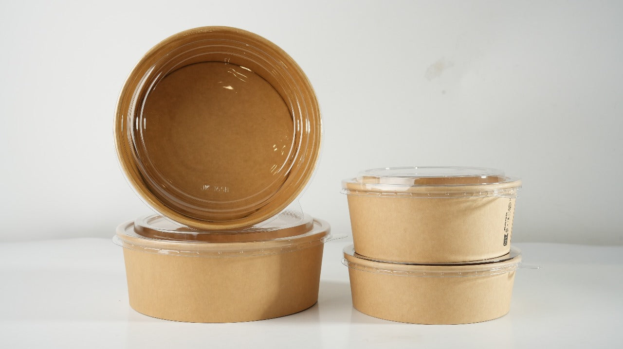 300x Deksel Salade Poke Bowl 1000ml Ø150mm transparant