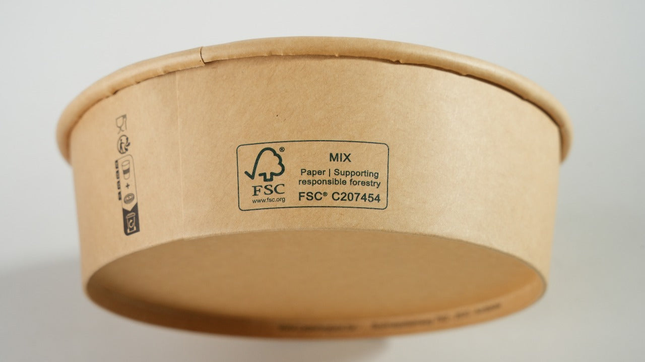 300x Salade Poke Bowl 750ml Ø150mm 26oz – Bio en FSC-gecertificeerd Kraft